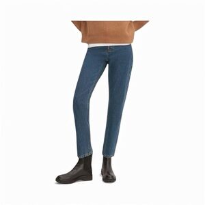 Everlane The Cheeky Classic Blue Jean Cropped Button Fly Dark Wash Sz 27